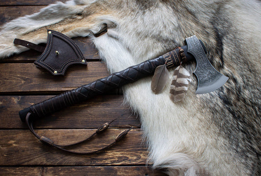 Premium Edition Native American Style Viking With Leather Cover