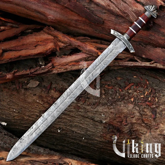 Handmade Damascus Steel Northmen Viking Sword with Scabbard