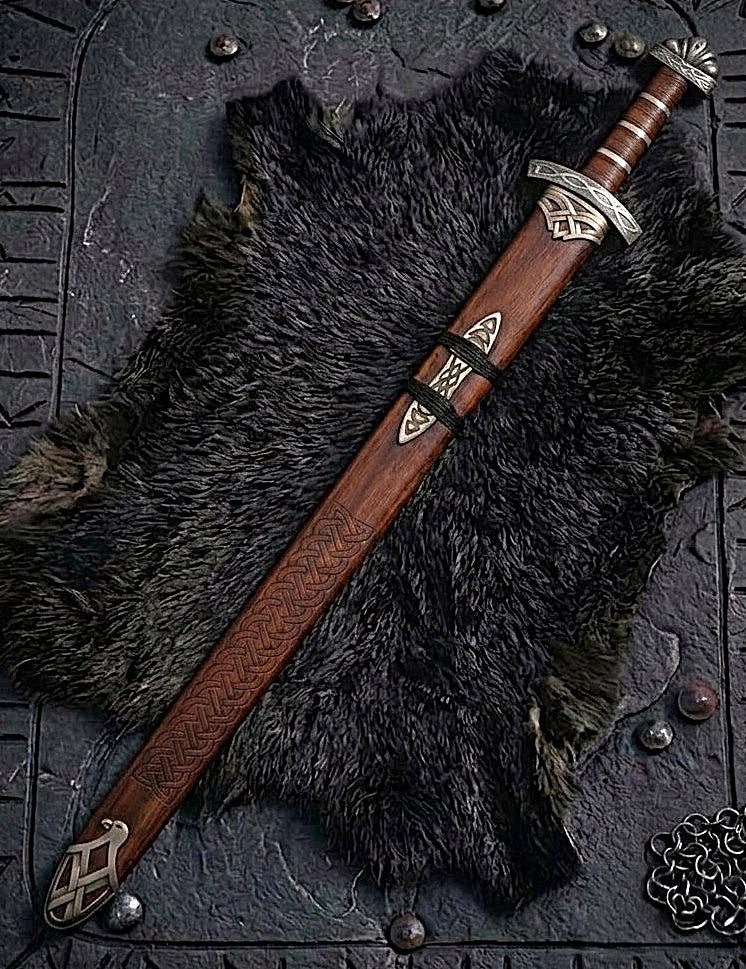 Handmade Damascus Steel Northmen Viking Sword with Scabbard