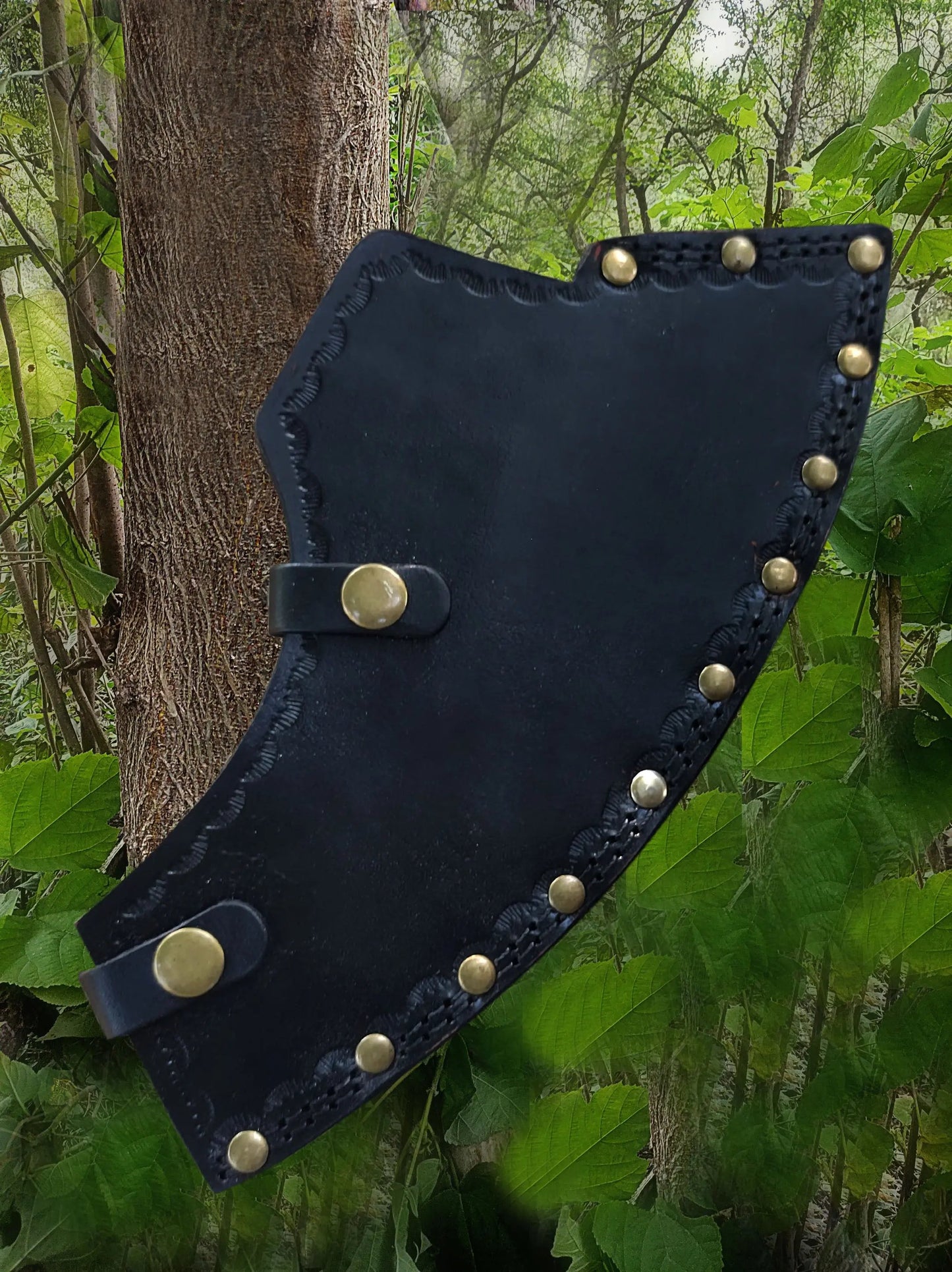 Handmade 36" Long Viking Battle Axe – High Carbon Steel Blade & Carved Raven Shield Viking_Blade_Crafts