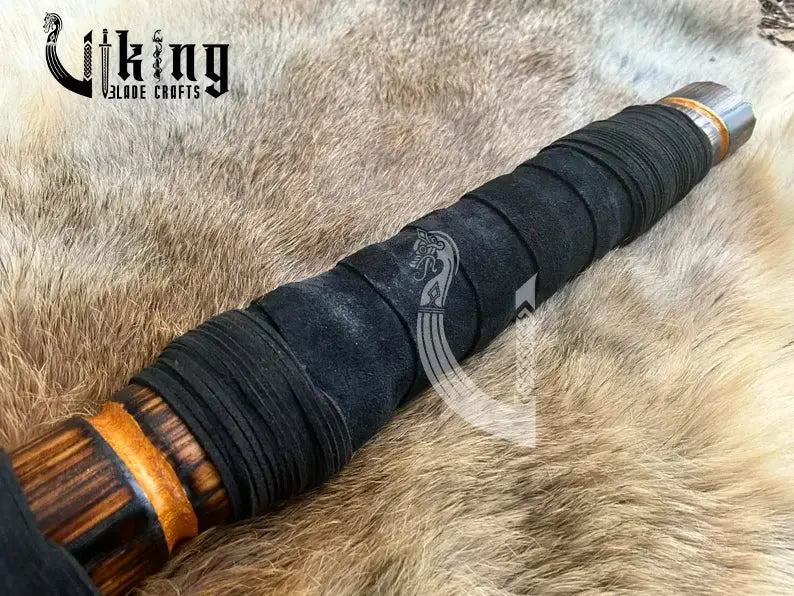 Skull War Hammer – Metal Engraved Filigree Carbon Steel Viking Tool