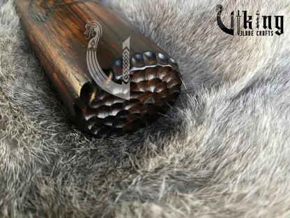 Vegvisir Viking Hammer – Hand Carved Hammer with Norse Compass Symbol
