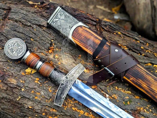 Hand-Forged Viking Sword – Custom Stainless Steel Norse Blade with Scabbard