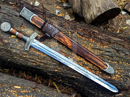 Hand-Forged Viking Sword – Custom Stainless Steel Norse Blade with Scabbard
