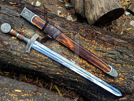 Hand-Forged Viking Sword – Custom Stainless Steel Norse Blade with Scabbard