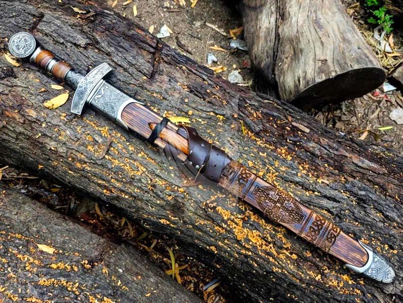 Hand-Forged Viking Sword – Custom Stainless Steel Norse Blade with Scabbard