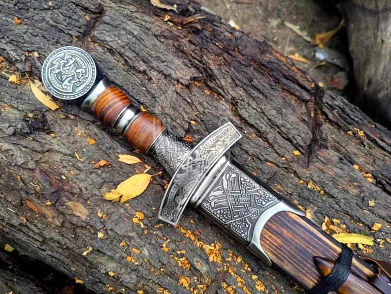 Hand-Forged Viking Sword – Custom Stainless Steel Norse Blade with Scabbard