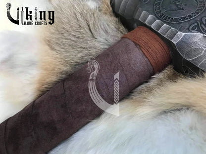 Viking Wolf Hammer – 35" Metal Engraved Long Handle War Tool Replica
