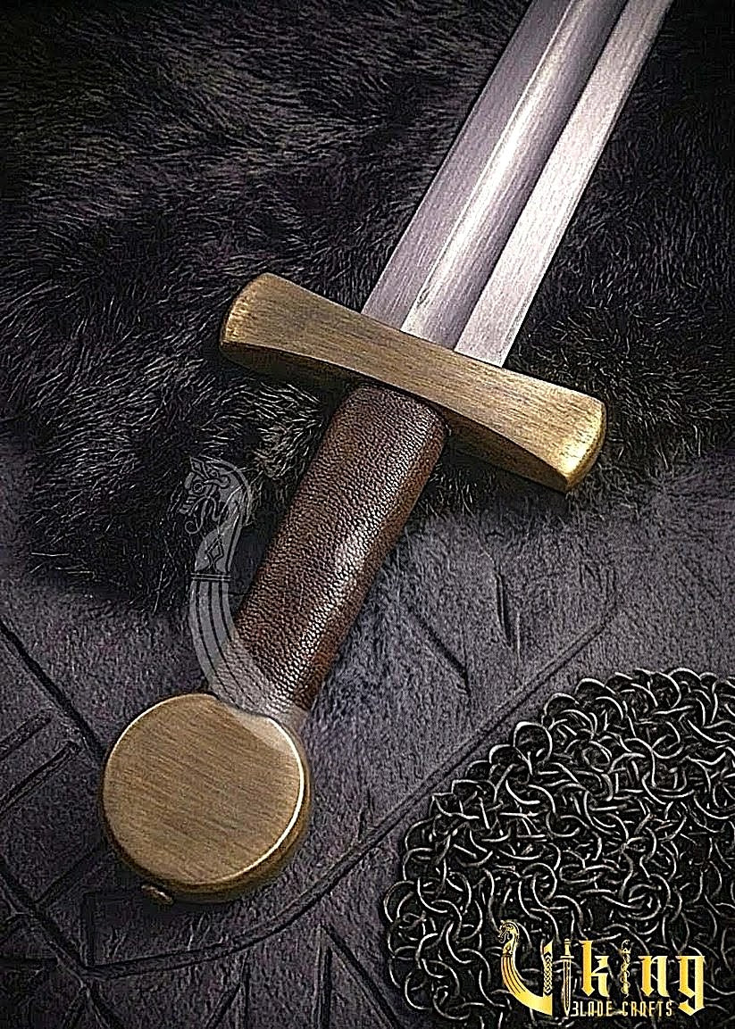 Handcrafted Single-Handed Viking Sword Replica With Leather Scabbard