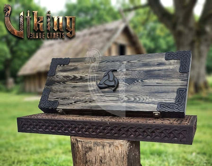 Norse Dragon Rosewood Axe 23" | Hand-Forged & Carved Viking Axe