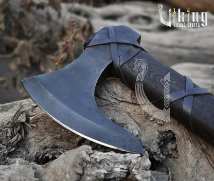 King Ragnar Lothbrok Viking Axe – Hand Forged Black Axe with Sheath