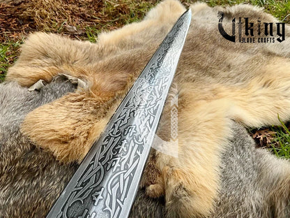 Skeleton Rune Sword – Engraved Fantasy Warrior Blade for Renaissance & Cosplay